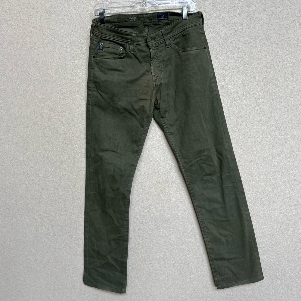 AG Adriano Goldschmied Tellis Modern Slim Olive Green Jeans Men’s 29x31 - Picture 2 of 10